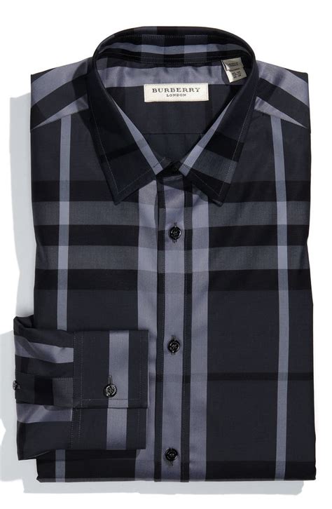 burberry london halesforth tailored fit dress shirt|Relaxed Fit Check Cotton Shirt in Husk .